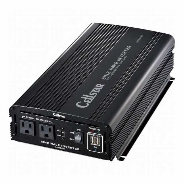 セルスター 正弦波インバーター DC12V→AC100V 最大出力1500W SI-1500/12V【送料無料】の通販は