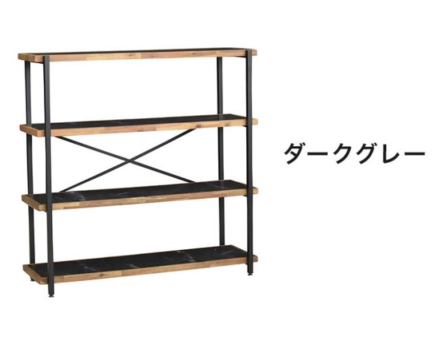 オープンラック 幅118cm 4段 シェルフ FJ-W118-4段 木目調 おしゃれ