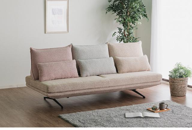 背クッションセット 単品 背もたれ幅73cm クッション幅66cm ライトグレー ベージュ ピンク ライトグリーン モコモコ ゆったり くつろぎ ふかふか おしゃれ コンパクト 北欧(代引不可)【送料無料】_6