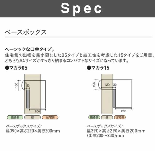 埋め込みポスト ルージュ マカラ メール便ポスト 郵便受け 新聞入れ