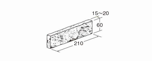 レンガ ディアナスリム レトラチャコール L210×H60×T15~20mm 33枚