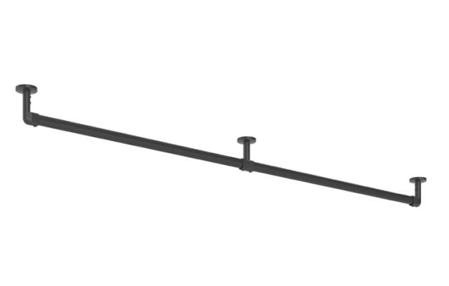 ハンギングバーH-3 天井付Cタイプセット 178×6cm TOSO 日本製 ハンガーパイプ トーソー 収納 ウォークインクローゼット ファミクロ アルミ 取り付け diy 洋服収納 ハンガーラック 物干し(代引不_5