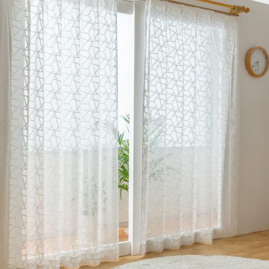 レースカーテン ジャガード 幅100 0 丈 228 国産 ミラーレースカーテン 40サイズ展開 幾何柄 おしゃれ ウォッシャブル 代引不可 送の通販はau Pay マーケット リコメン堂