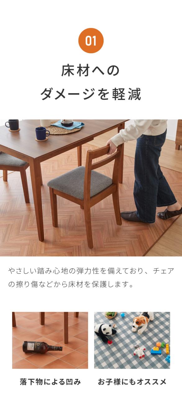 クッションフロア 182×240cm ダイニングラグ 日本製 フロアシート 撥水 抗菌 防カビ 傷防止 フロアマット クッションシート ダイニングラグ おしゃれ ウッドカーペット ジョイントマット(代引_2
