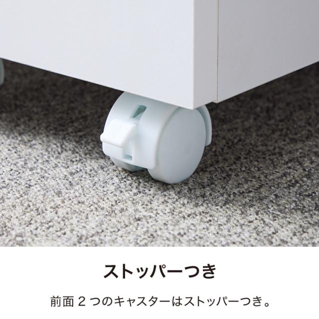 【※法人様限定販売】 デスク ワゴン 鍵 鍵付き デスク パソコン PC オフィス ホワイト 会社 机 事務机 白 SOHO 木製 鍵付きデスクワゴン3段(代引不可)【送料無料】_9