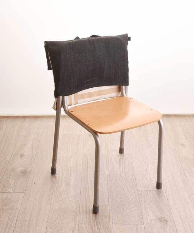 クロリ学習帆布 クロリガクシュウパンプ 帆布とデニムの 防災頭巾カバー カフェラテストライプ ベビー 赤ちゃん 子育て 育児【送料無料】