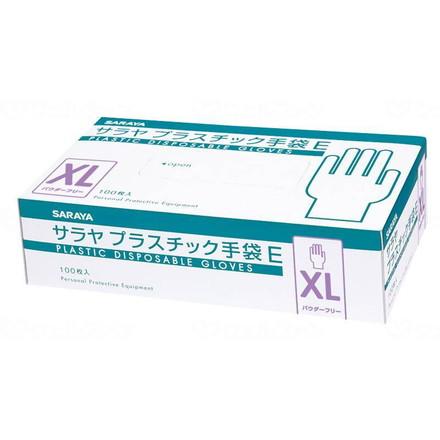 サラヤ サラヤ プラスチック手袋E(粉なし)100枚入 箱 XL 53517(代引不可)