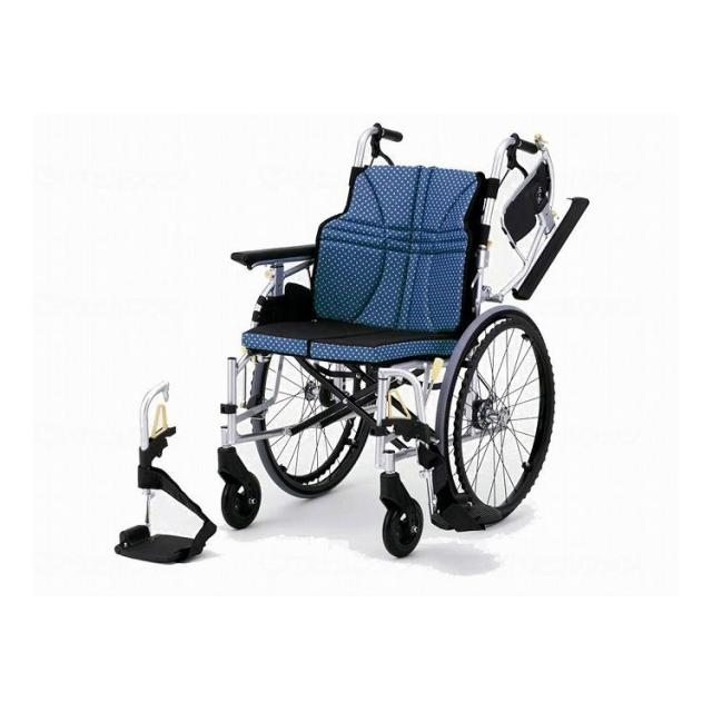 日進医療器 ウルトラシリーズ 多機能型自走 NA U2W・BG インディゴ 45 NA-U2W・BG(代引不可)【送料無料】 自走式車いす