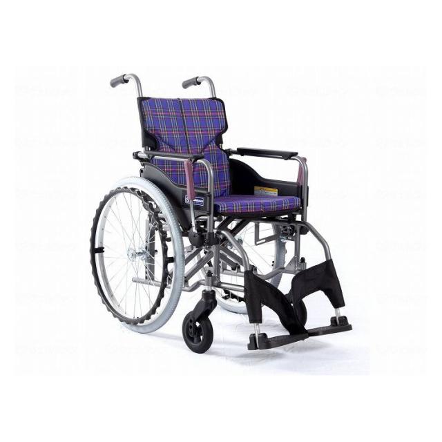 カワムラサイクル モダンAstyle 背固定自走用 KMD-A22-42S-SH 紫チェック(A11) 座幅42-前座47cm 車いす 車椅子 車イス キャリー 車 移動 介護 補助(代引不可)【送料無料】の通販は 32,273円