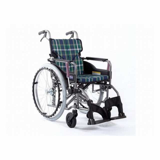 カワムラサイクル モダンAstyle 背折れ自走用 KMD-A22-40-H 緑チェック(A9) 座幅40-前座45cm 車いす 車椅子 車イス キャリー 車 移動 介護 補助(代引不可)【送料無料】