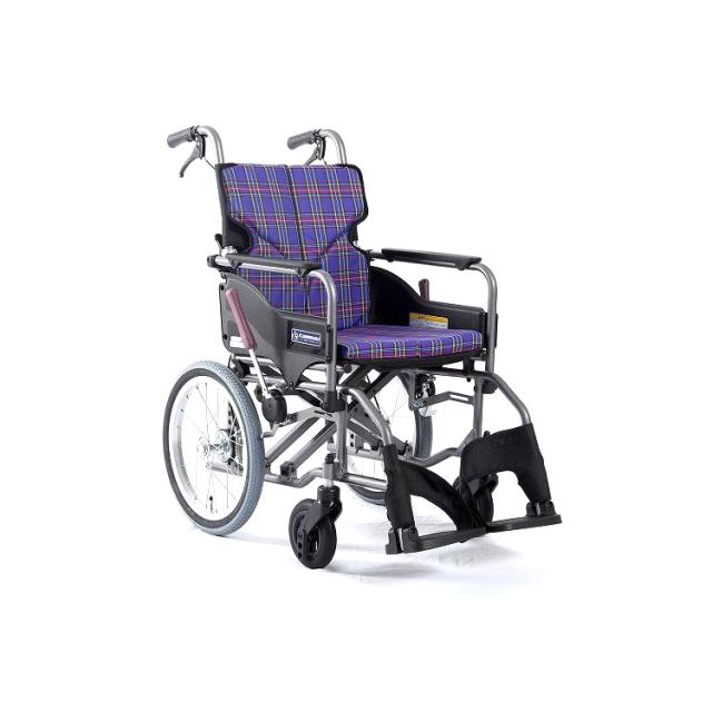 送料無料♿車椅子♿カワムラサイクル 人気の紫チェック色です。男女