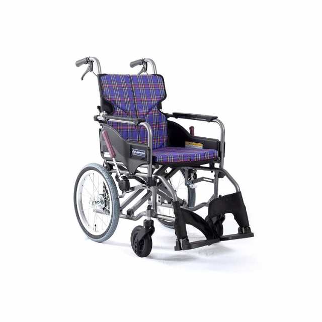 カワムラサイクル モダンAstyle 背折れ介助用 KMD-A16-42-H 紫チェック(A11) 座幅42-前座45cm 車いす 車椅子 車イス キャリー 車 移動 介護 補助(代引不可)【送料無料】