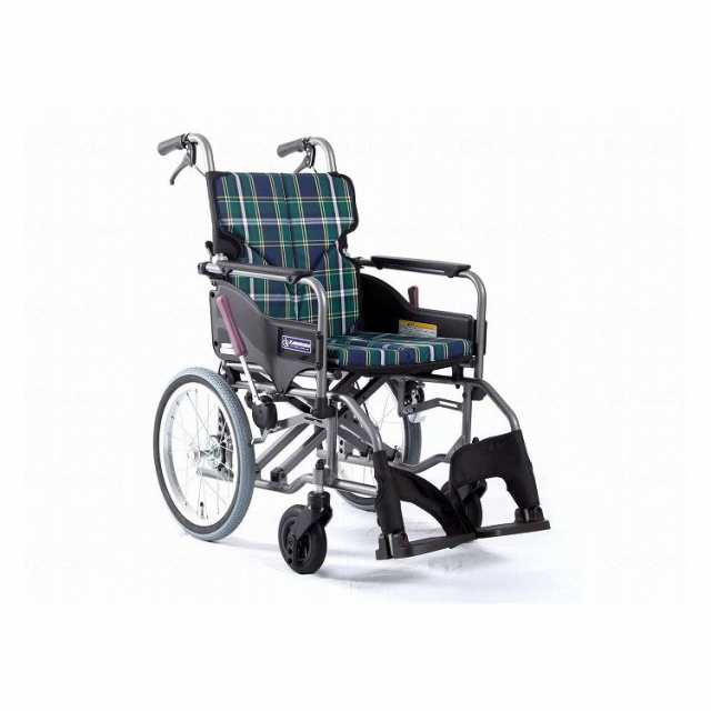 カワムラサイクル モダンAstyle 背折れ介助用 KMD-A16-42-M 緑チェック(A9) 座幅42-前座43cm 車いす 車椅子 車イス キャリー 車 移動 介護 補助(代引不可)【送料無料】
