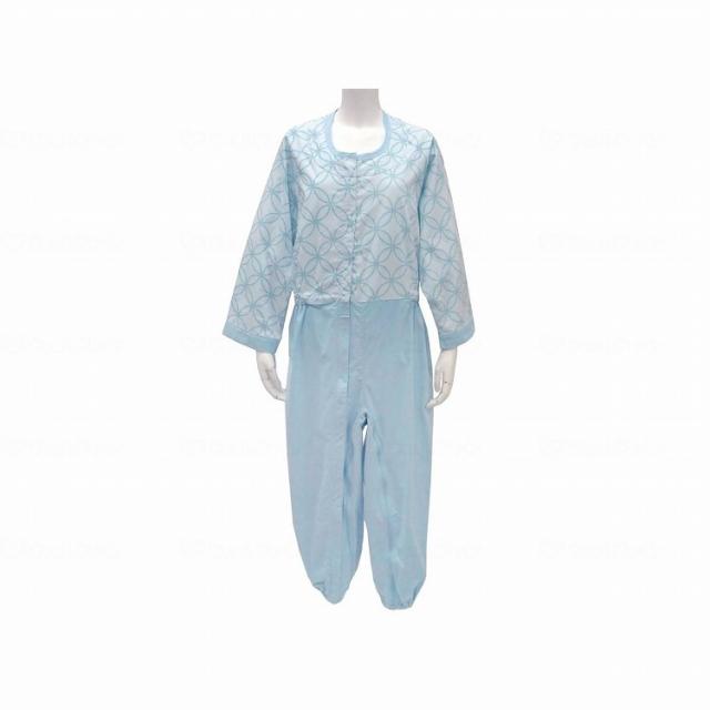 丸昌 制菌前開き介護用つなぎ フルオープン ブルー S 145002_450_S(代引不可)【送料無料】の通販は