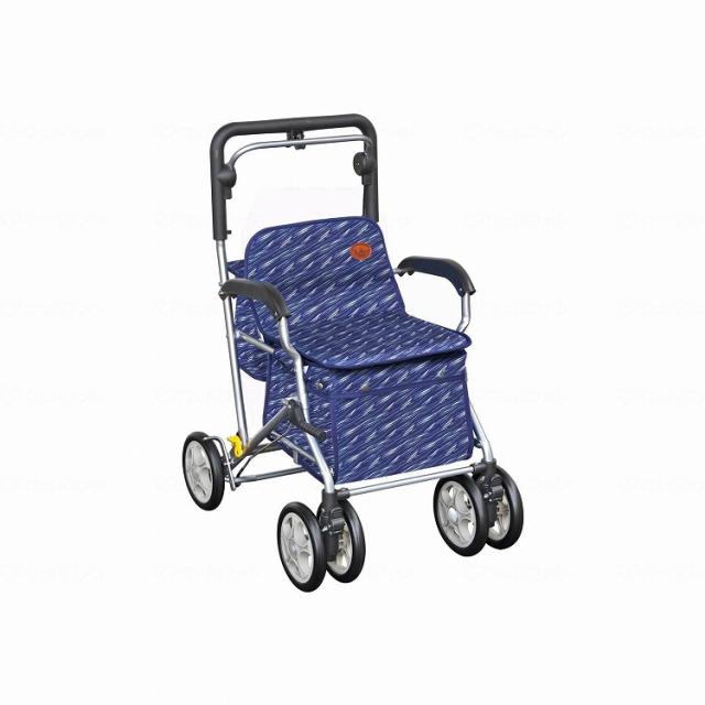 島製作所 シンフォニーSPスリム花柄紺- 歩行車 シンフォニーSPスリム