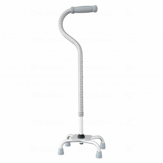 幸和製作所 テイコブ アルミ製4点杖 チェックブラウン(代引不可)【送料無料】