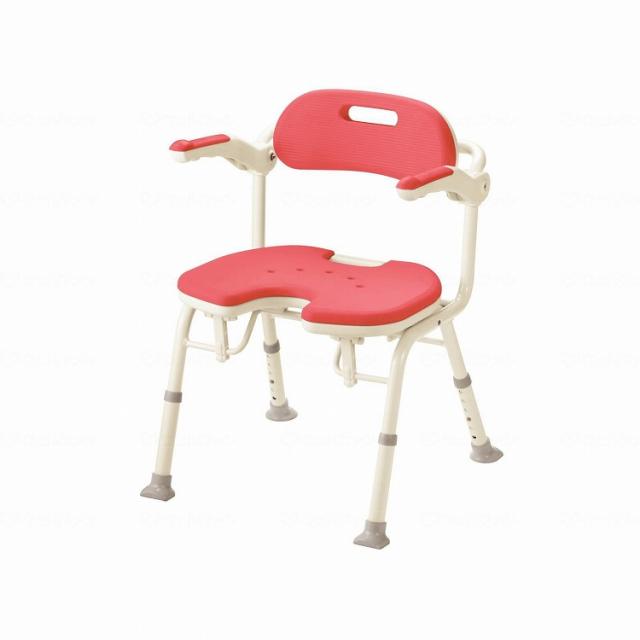 アロン化成 折りたたみシャワーベンチIU レッド(代引不可)【送料無料】の通販は