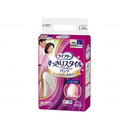 ユニ・チャーム ライフリーすっきりスタイルパンツ ケース ピンクL18枚 52672→50840(代引不可)【送料無料】