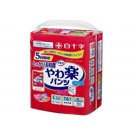 白十字 サルバやわ楽パンツ しっかり長時間16枚入り ケース L LL 35497(代引不可)【送料無料】