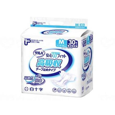 白十字 PUサルバ安心Wフィット 高吸収テープ ケース M30枚 35611(代引不可)【送料無料】の通販は 8,552円