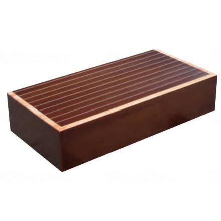 シモヤマ ツートン「踏みはずしま線」既製品 ダークオーク 600×300×150~180 51103(代引不可)【送料無料】