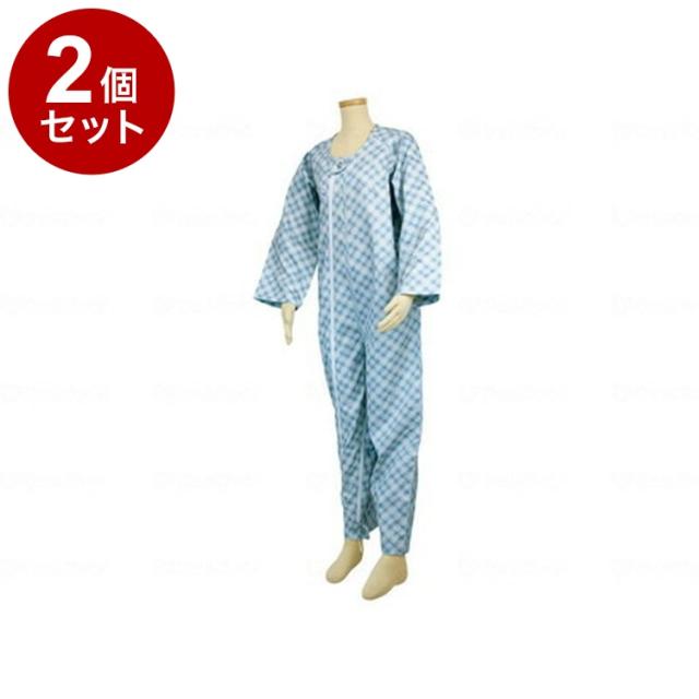 【単品2個セット】幸和製作所 テイコブ エコノミー上下続き服 サックス L UW01SA-L(代引不可)【送料無料】