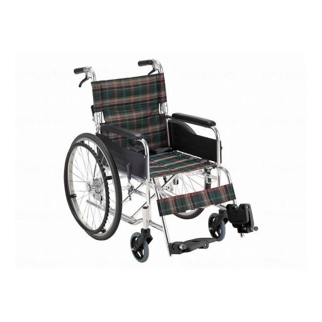 マキテック アルミ製車いす ラクライズ ノーパンクタイヤ/グリーンチェック/- グリーンチェック LRH-50GC 404335_1923_-(代引不可)【送料無料】の通販は