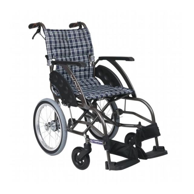 カワムラサイクル WAVIT ソフトタイヤ軽量介助 WA16-42S 濃紺チェック(代引不可)【送料無料】