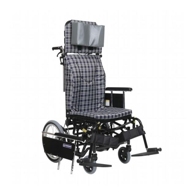 カワムラサイクル ティルト&リクライニングKX16-42II/RM ラクまくら仕様 ブラック/濃紺チェックA13(代引不可)【送料無料】
