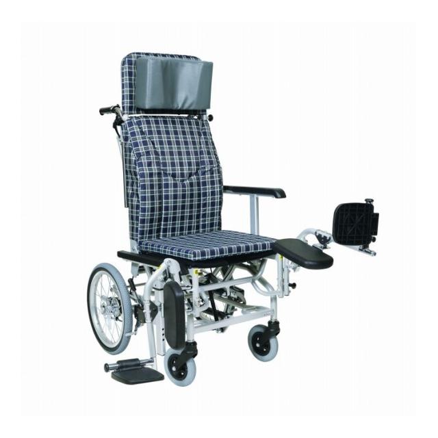 カワムラサイクル ティルト&リクライニングKXL16-42EL/RM ラクまくら仕様 濃紺チェック(代引不可)【送料無料】