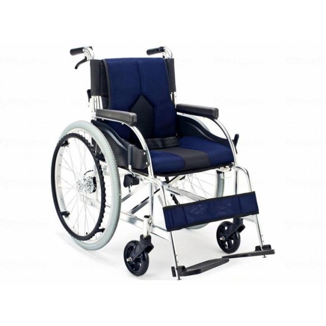 マキテック 車いす カラーズ 自走型/ネイビー/42(代引不可)【送料無料】