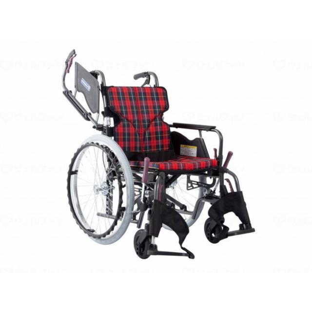 カワムラサイクル モダンBstyle 自走用 22インチ中・高床/赤チェック(A10)/座幅38-前座43cm(代引不可)【送料無料】