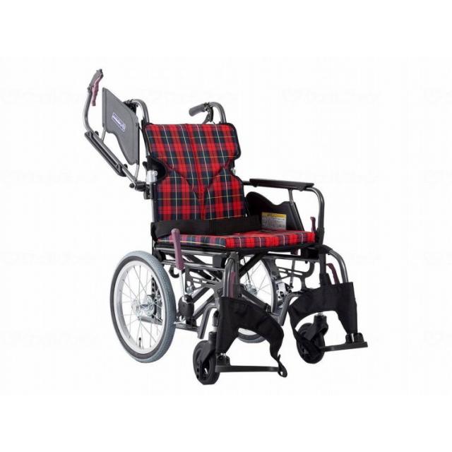 カワムラサイクル モダンBstyle 介助用 16インチ中・高床/赤チェック(A10)/座幅38-前座45cm(代引不可)【送料無料】