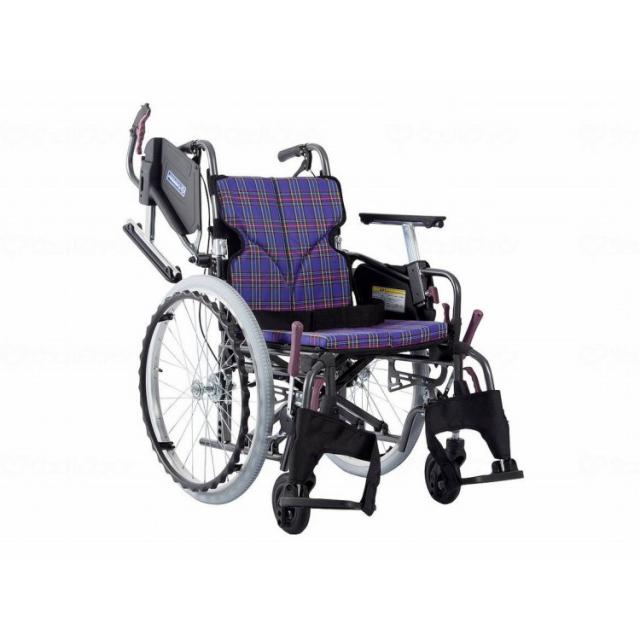 カワムラサイクル モダンCstyle 自走用 22インチ中・高床/紫チェック(A11)/座幅38-前座43cm(代引不可)【送料無料】