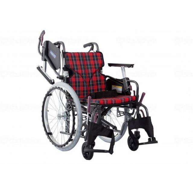 カワムラサイクル モダンCstyle 自走用 22インチ中・高床/赤チェック(A10)/座幅42-前座45cm(代引不可)【送料無料】