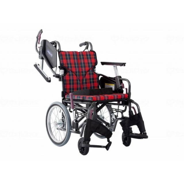 カワムラサイクル モダンCstyle 介助用 16インチ中・高床/赤チェック(A10)/座幅42-前座45cm(代引不可)【送料無料】