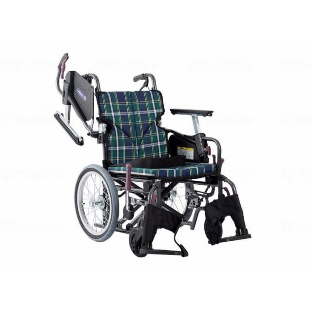 カワムラサイクル モダンCstyle 介助用 16インチ低床/緑チェック(A9)/座幅42-前座40cm(代引不可)【送料無料】
