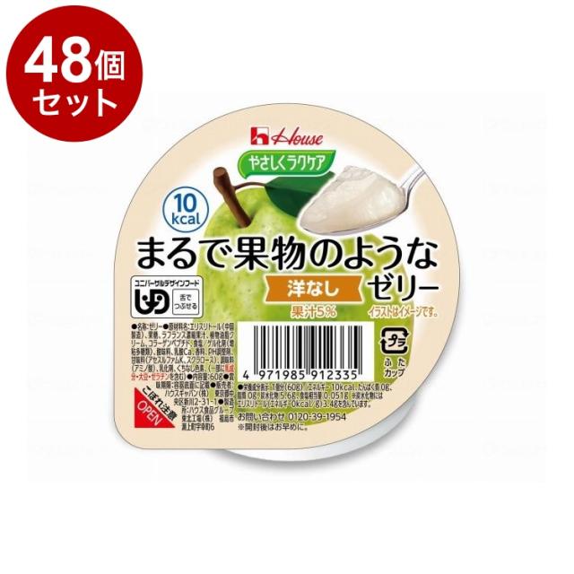 【単品48個セット】 ハウスギャバン やさしくラクケア まるで果物のようなゼリー/個/洋梨(代引不可)【送料無料】