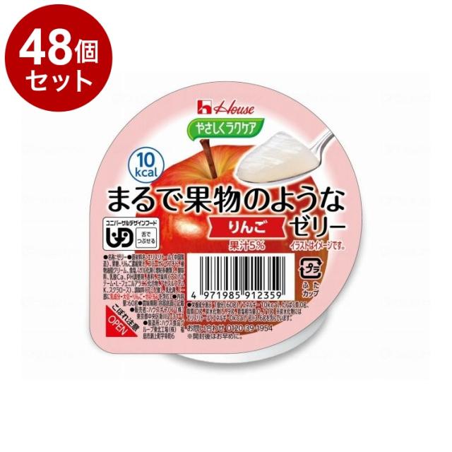 【単品48個セット】 ハウスギャバン やさしくラクケア まるで果物のようなゼリー/個/りんご(代引不可)【送料無料】