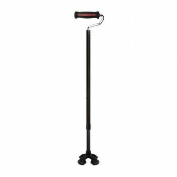 シナノ やわらGELグリップ4点杖TYPE-U/ブラック/-(代引不可)【送料無料】