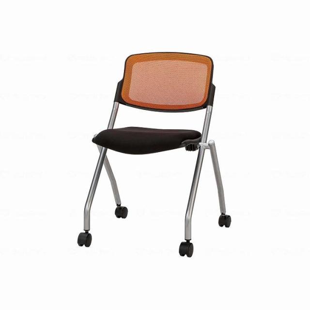 【法人限定】 井上金庫販売 平行スタックチェア メッシュ/オレンジ/-(代引不可)【送料無料】