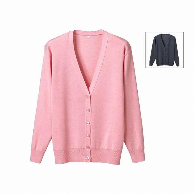 ディーフェイズ 抗ピル長袖カーディガン/グレー/3L(代引不可)【送料無料】