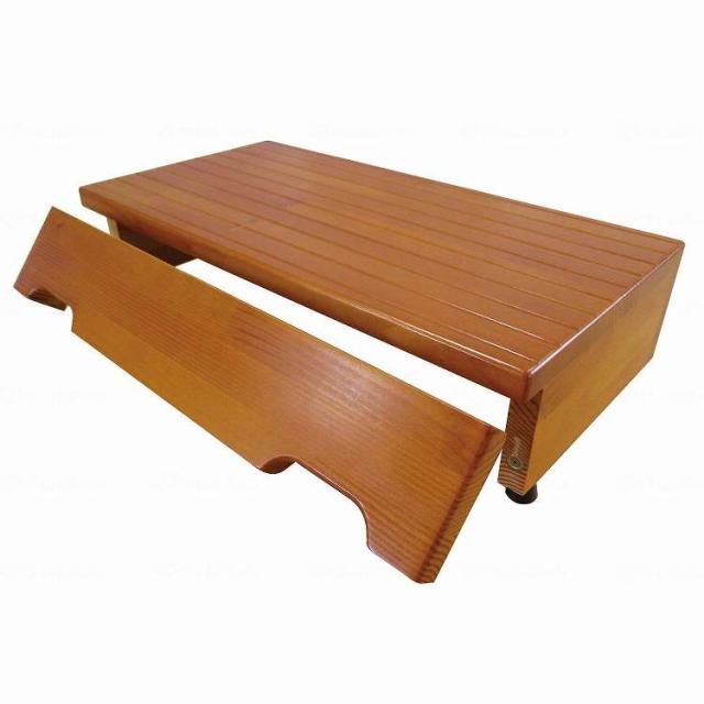 シモヤマ 木製玄関台 くっつ板踏み台/ライトオーク/600×350×120~130(代引不可)【送料無料】