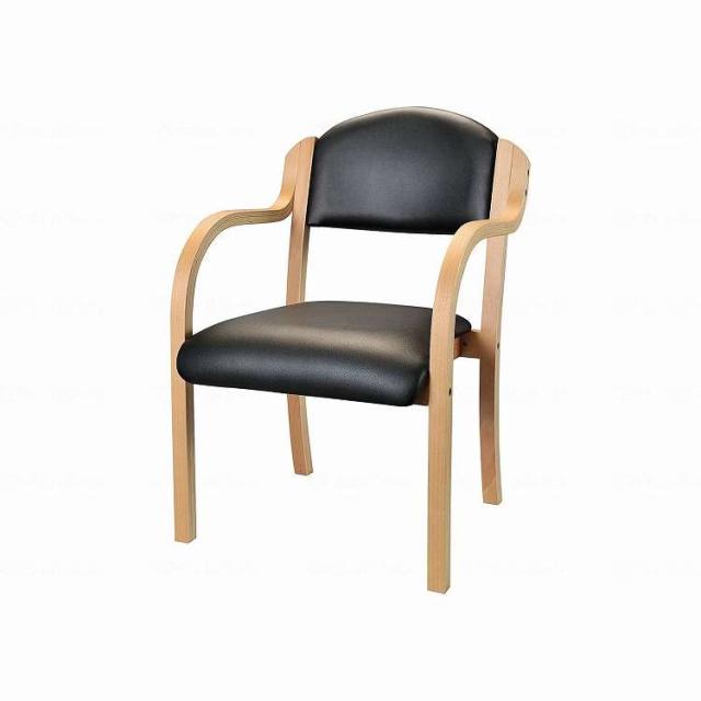 【法人限定】 井上金庫販売 木製チェア 肘付き IKD-01/ブラック/-(代引不可)【送料無料】 16,072円