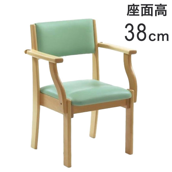 ピジョンタヒラ ミールチェア ライトグリーン 座面高38cm イス 椅子 チェア 肘置き 肘掛け 福祉用 介護 お年寄り 老人 病院 老人ホーム 施設 高齢(代引不可)【送料無料】