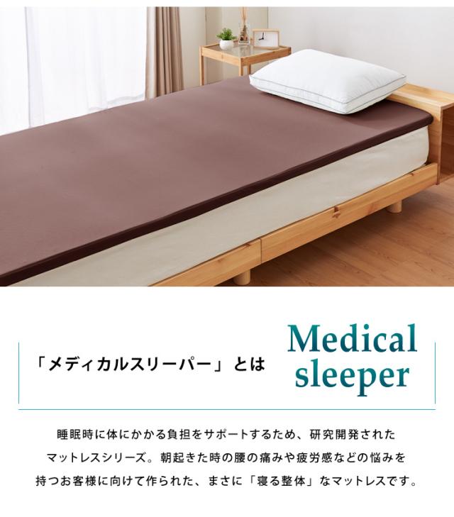 マットレス 日本製 セミダブル メディカルスリーパー 低反発 厚さ4cm トッパー 60N 国産 体圧分散 腰痛 寝返り カバー 洗える(代引不可)【送料無料】_7