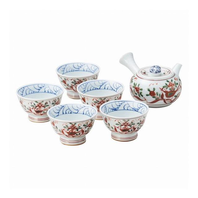 波佐見焼古伊万里写し絵急須茶器揃007-408M(代引不可)【送料無料】