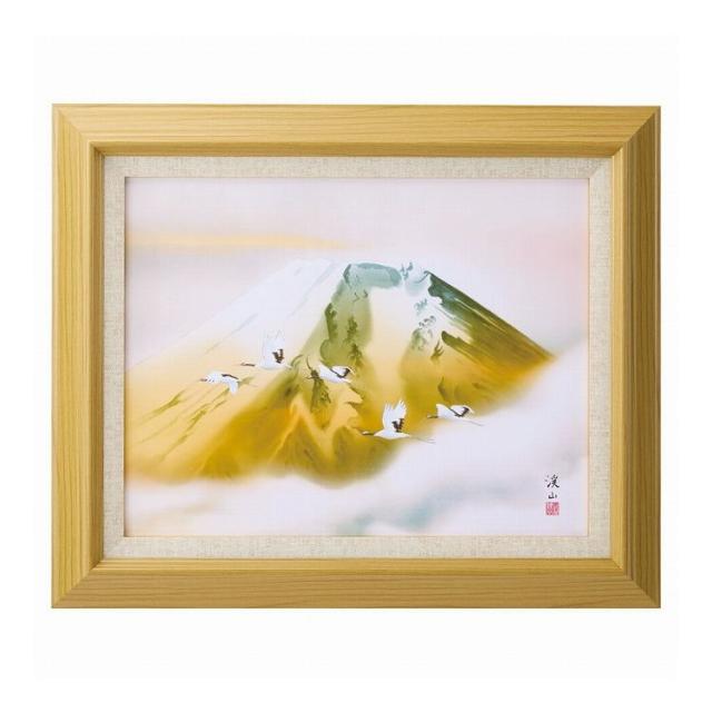 日本画 富士山 金色の額縁 作品 日本画 富士山 金色の額縁 作品