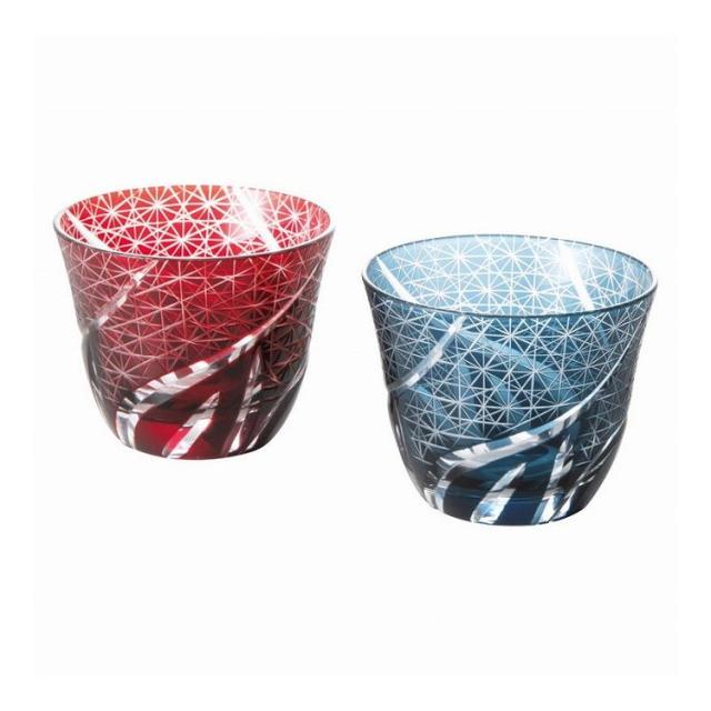 吉兆切子グラスペア 2490048(代引不可)【送料無料】の通販は