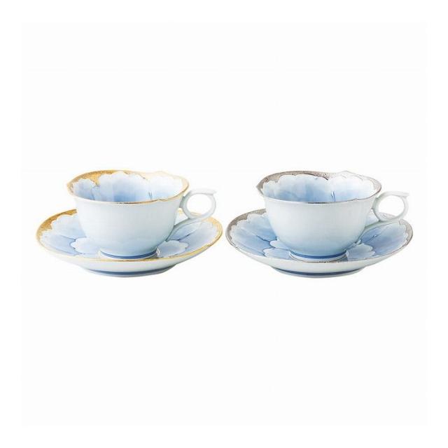 有田焼 プラチナ牡丹 コーヒー碗皿ペア 56042(代引不可)【送料無料】